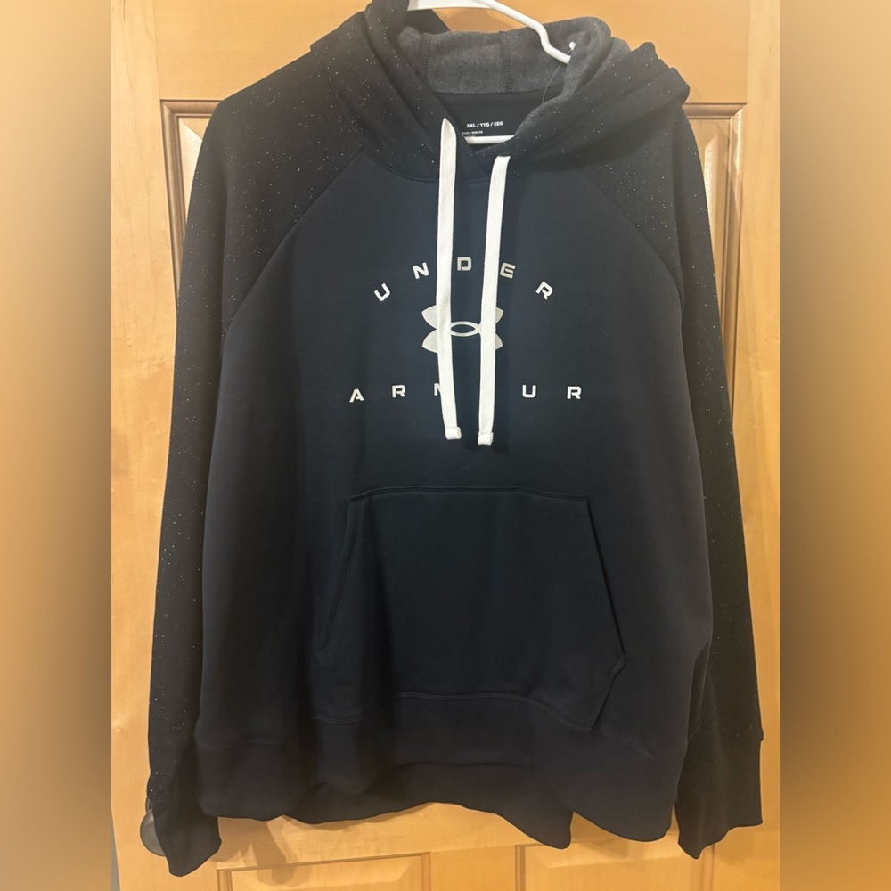 Under Armour Men's Dark Hoodie with White Accents
